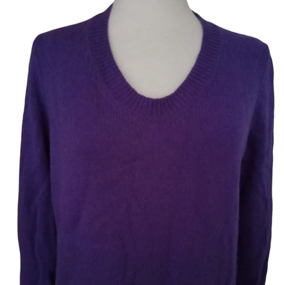 Eileen Fisher Jasmine Purple Yak Wool Blend Knit V Neck Sweater Size Small - Picture 6 of 8